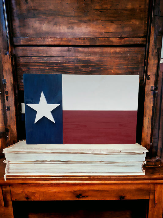 Austin Solid Wood Texas Flag